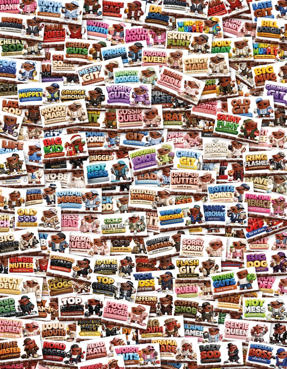 GiggleChoc chocolate wrappers back